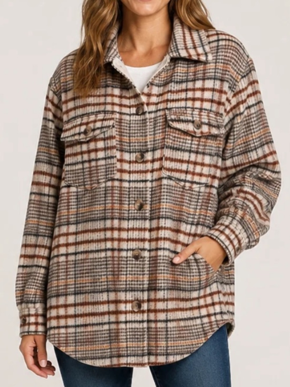 Joie Wool Blend Plaid Shacket